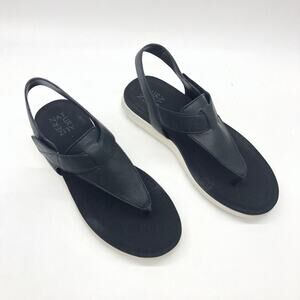 Naturalizer Black Slingback Thong Sandals